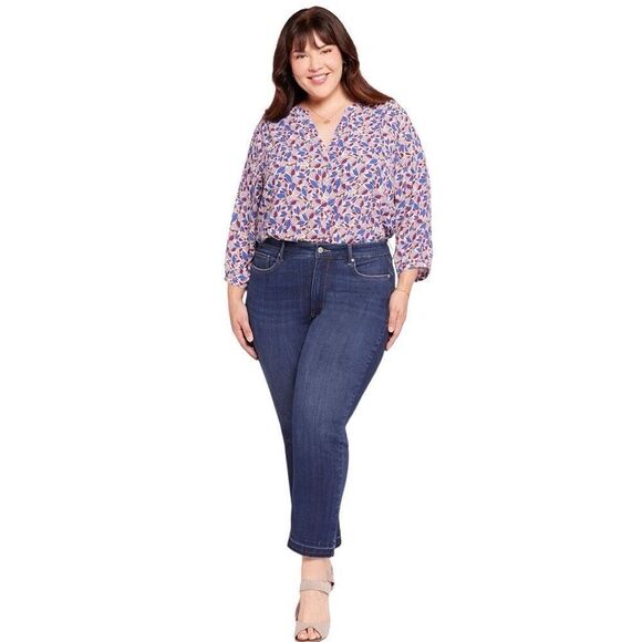 NYDJ 16 Marylin Straight Ankle Jeans Dark Wash Boho Casual Comfortable - Picture 1 of 9